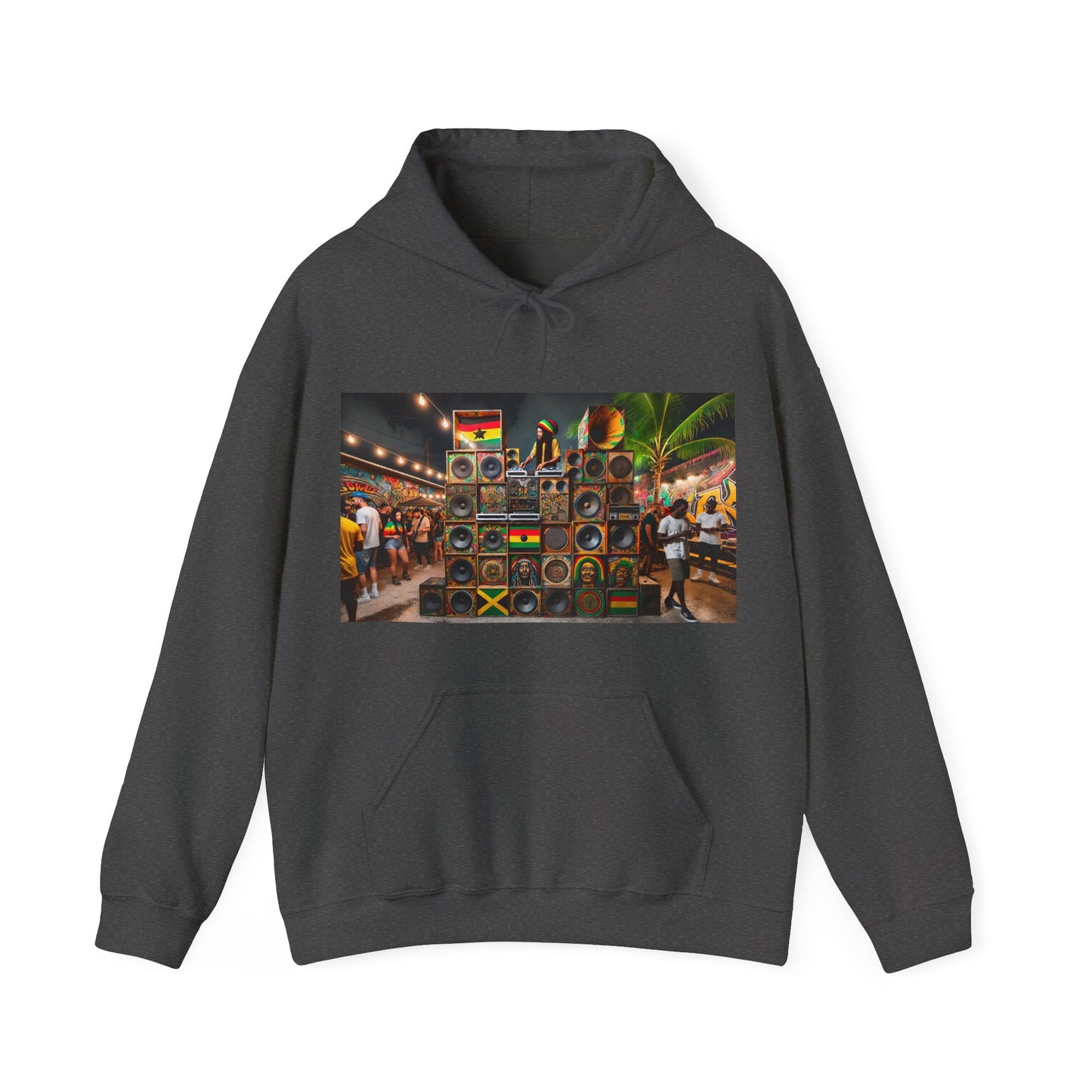 Festival Vibe Hooded Sweatshirt with Colorful Design