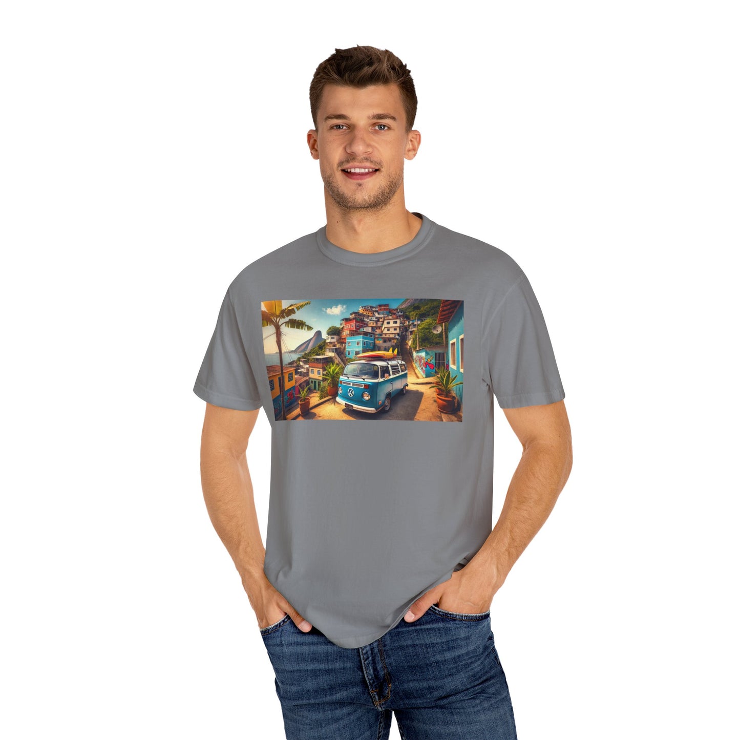 T-Shirt - VW Campervan within Favela Rio de Janeiro Design