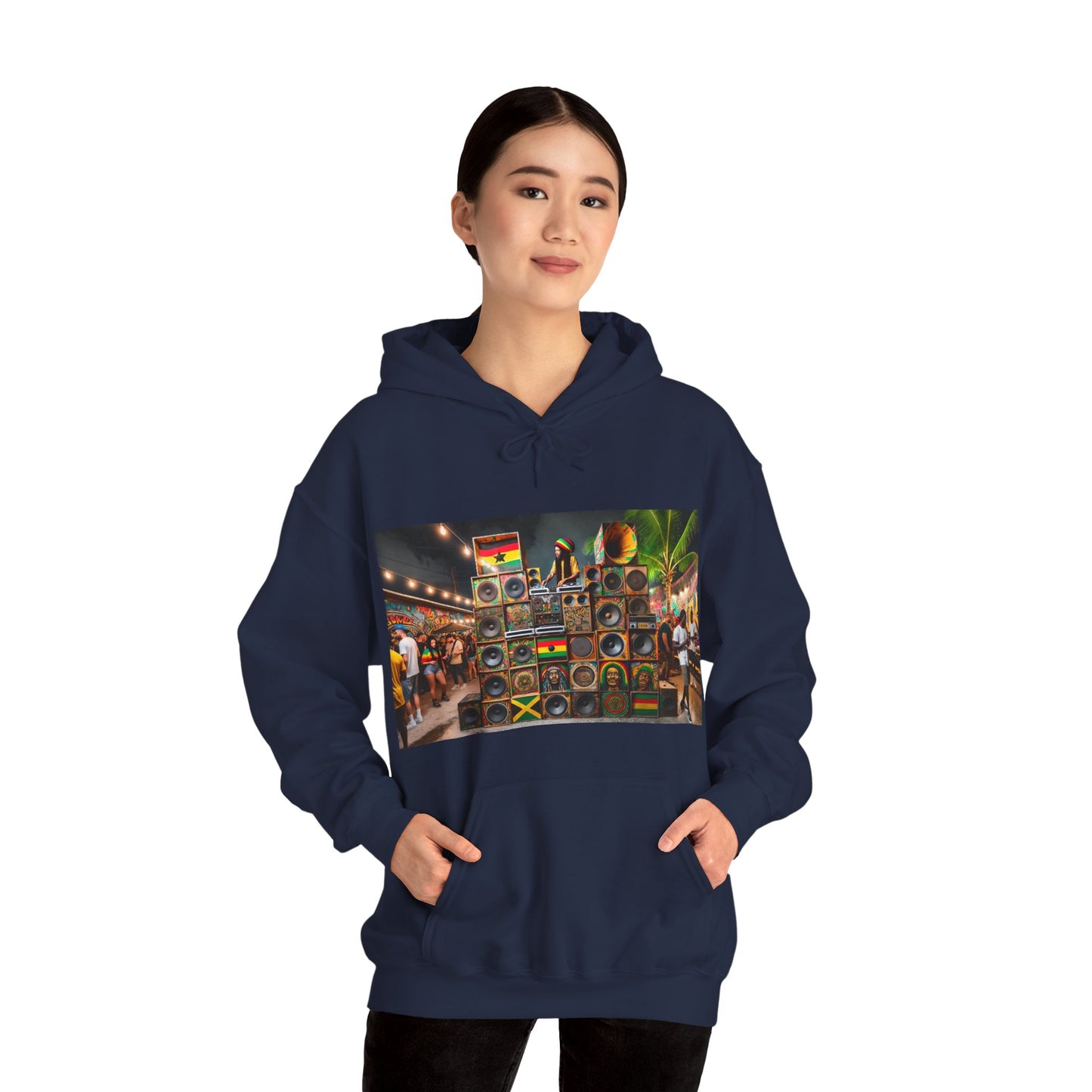 Festival Vibe Hooded Sweatshirt with Colorful Design
