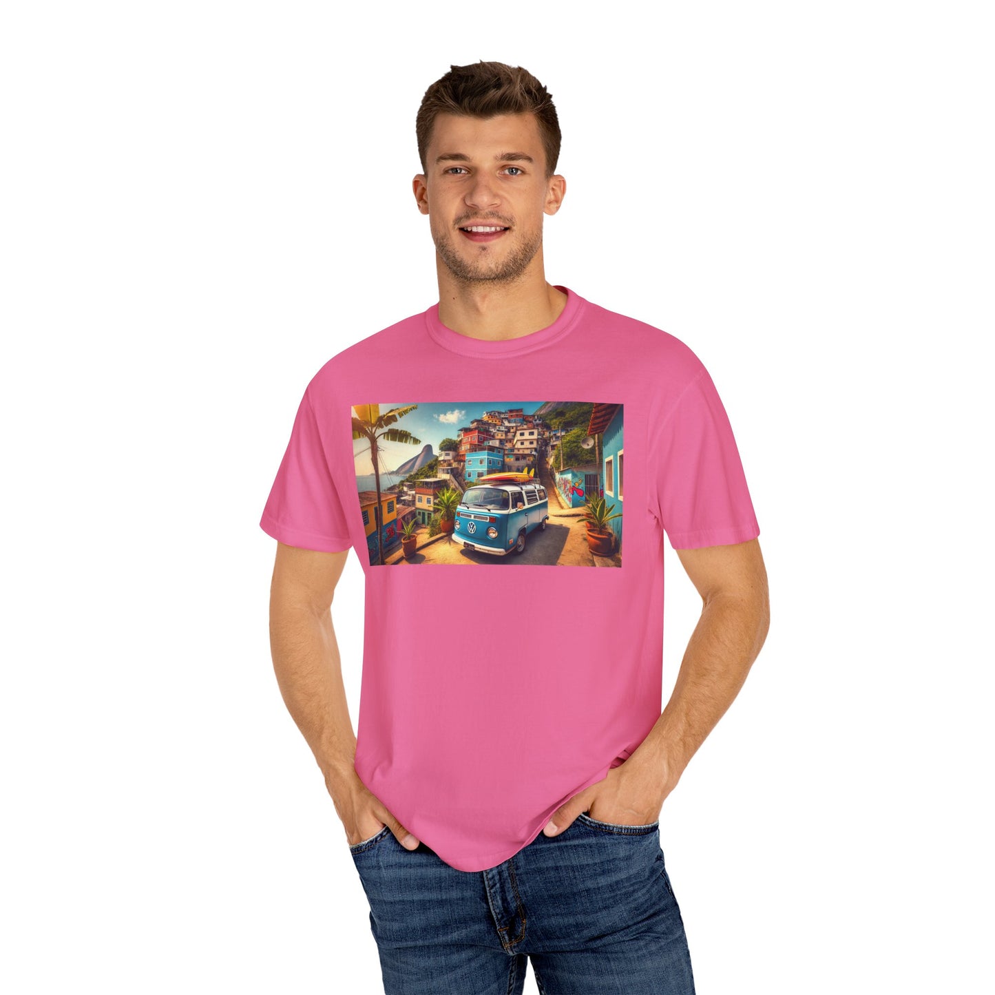 T-Shirt - VW Campervan within Favela Rio de Janeiro Design