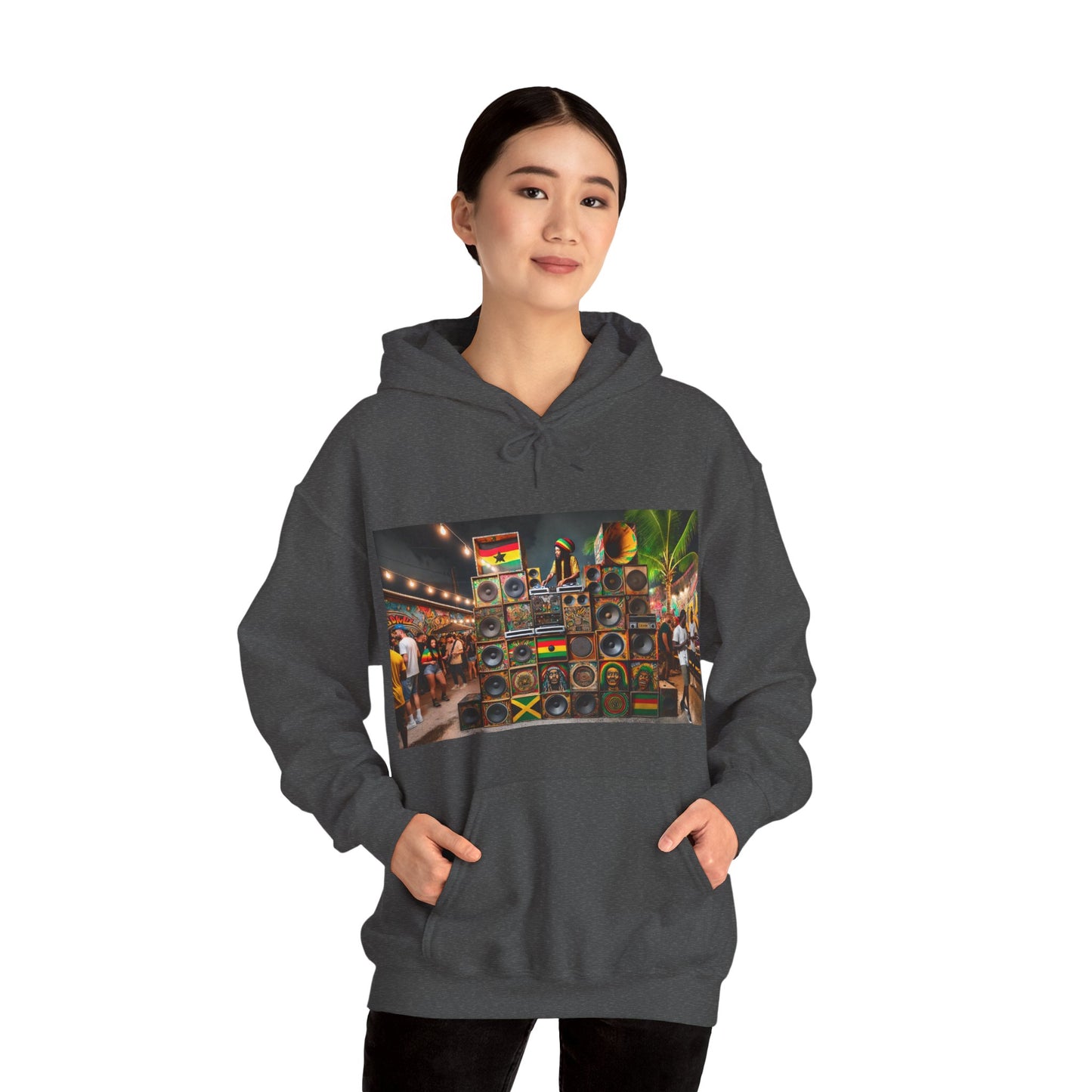 Festival Vibe Hooded Sweatshirt with Colorful Design