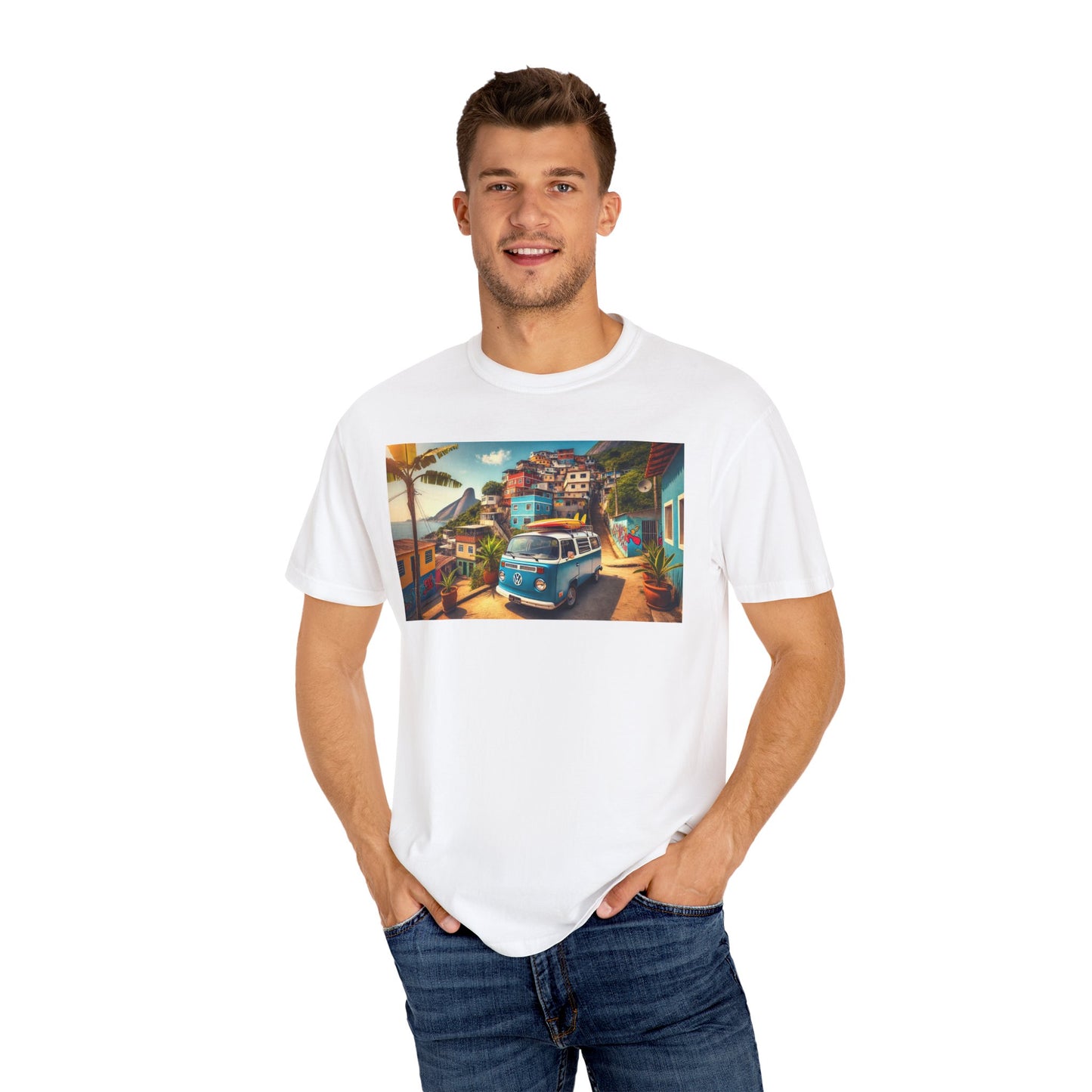 T-Shirt - VW Campervan within Favela Rio de Janeiro Design