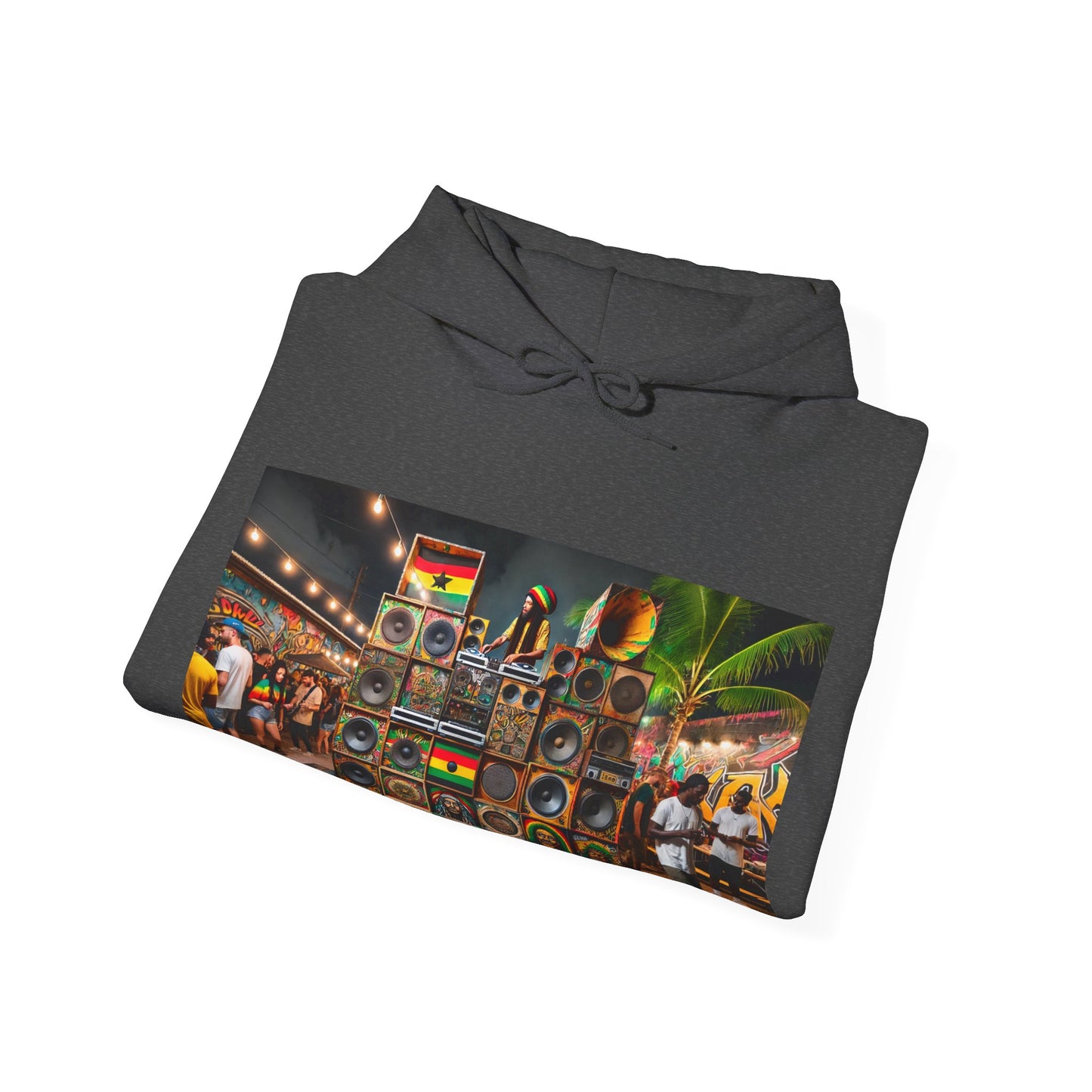 Festival Vibe Hooded Sweatshirt with Colorful Design