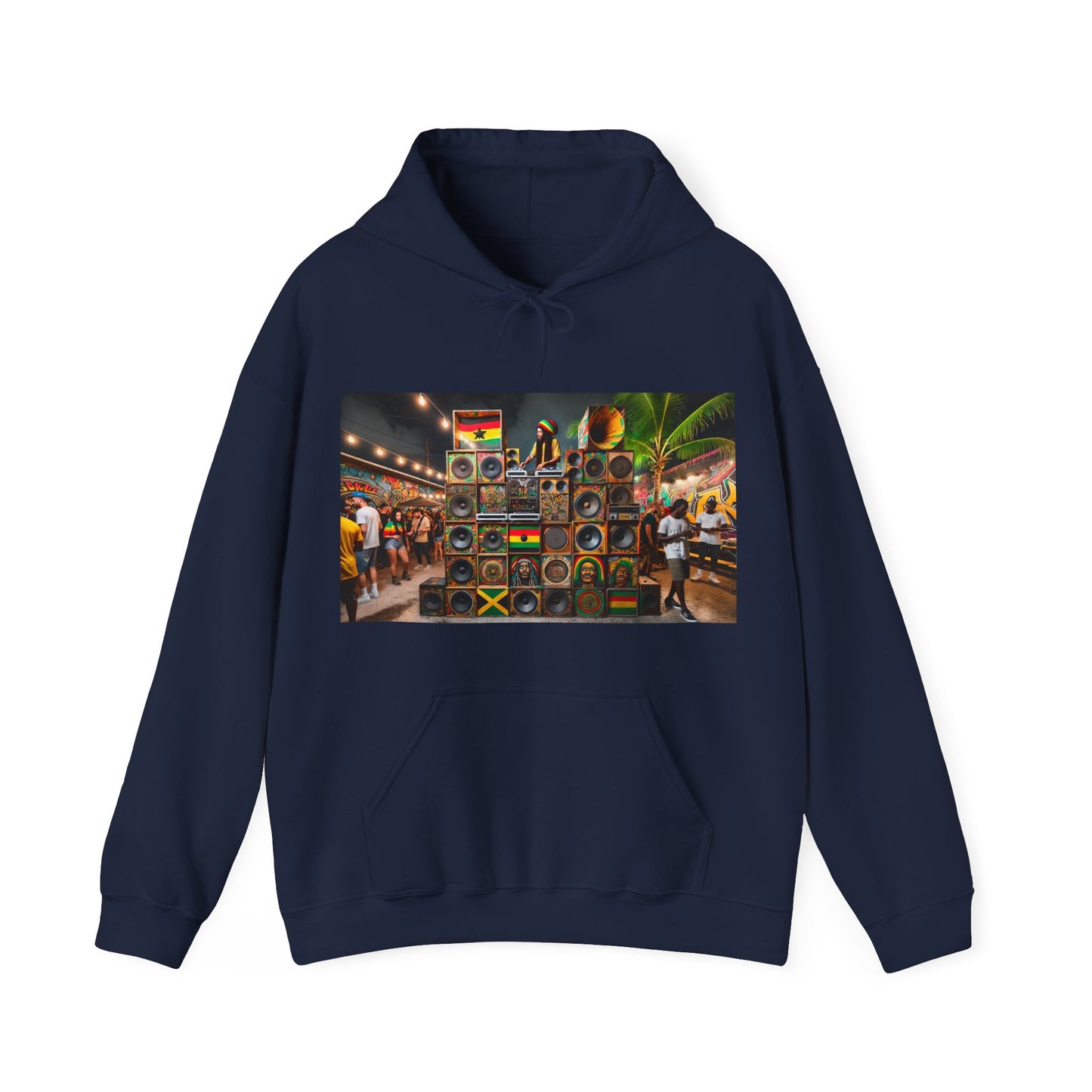 Festival Vibe Hooded Sweatshirt with Colorful Design