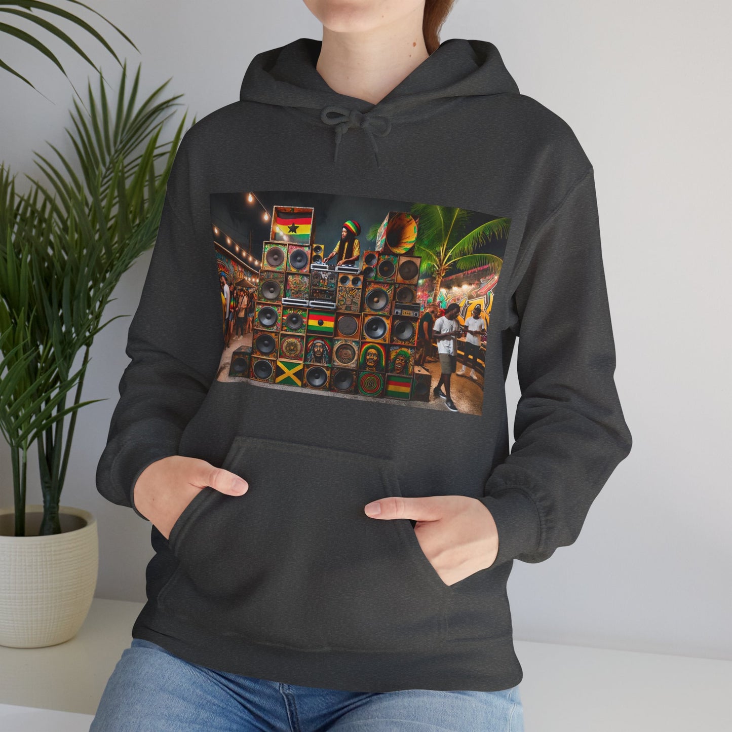 Festival Vibe Hooded Sweatshirt with Colorful Design