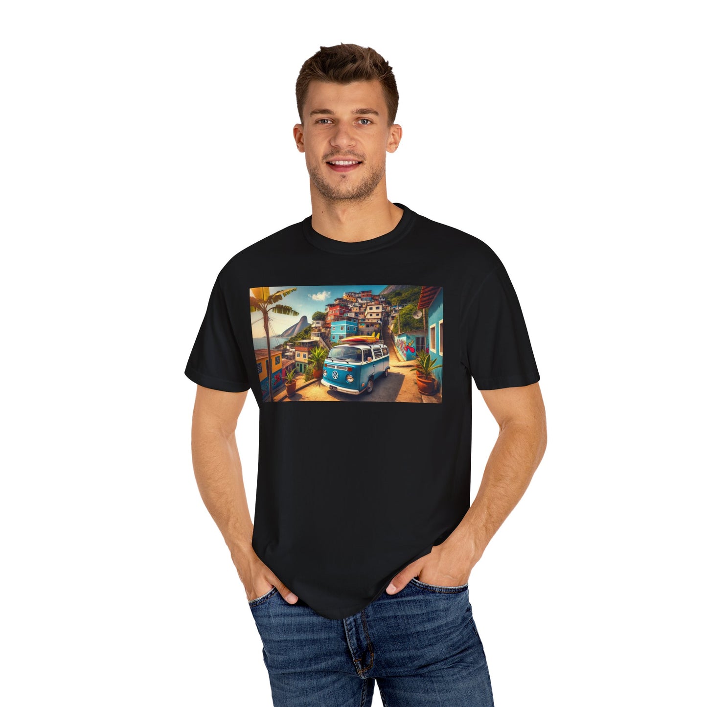 T-Shirt - VW Campervan within Favela Rio de Janeiro Design