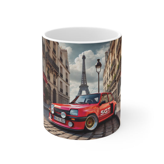 Mug, Car Enthusiast GT 5 in Paris, Coffee Cup, Tea Mug, Gift for Car Lover, Automobile Decor, Travel Mug